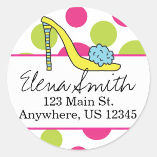 Stickers d'adresse de point Polka de chaussures