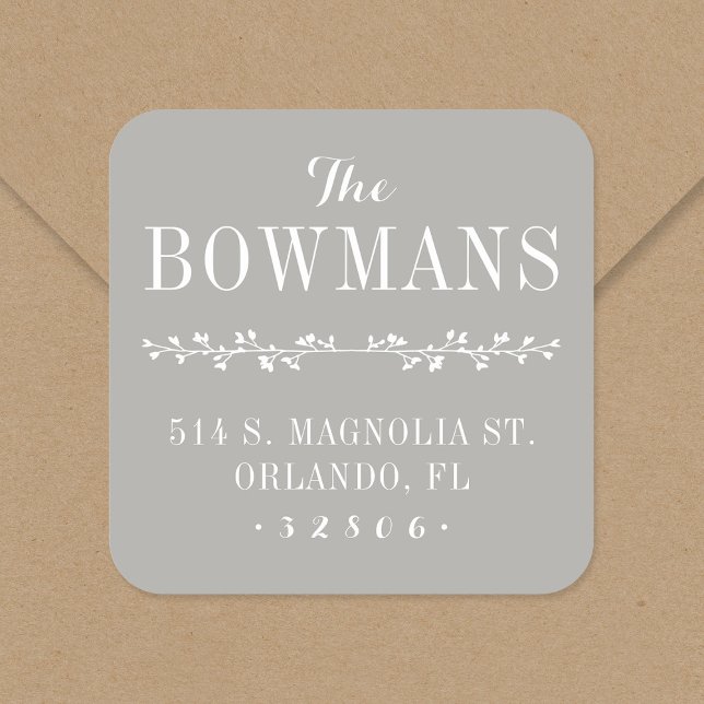 Stickers d'adresse de retour de monogramme familia (Créateur téléchargé)