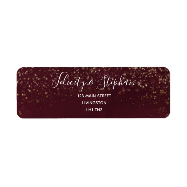 Stickers d'adresse de retour Mariage Red Velvet (Devant)