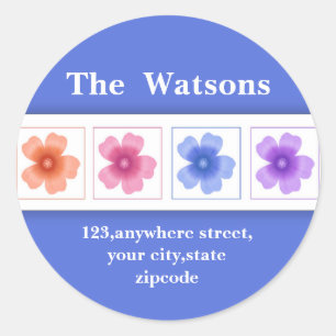 Stickers d'adresse personnalisée Fleurs