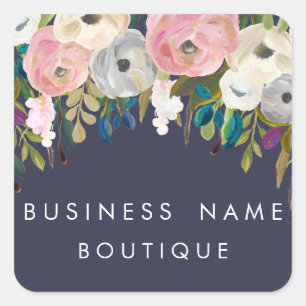 Stickers d'affaires personnalisables à la florale 