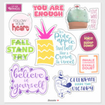 Stickers d'Affirmation Vinyle Coupé Sur Mesure