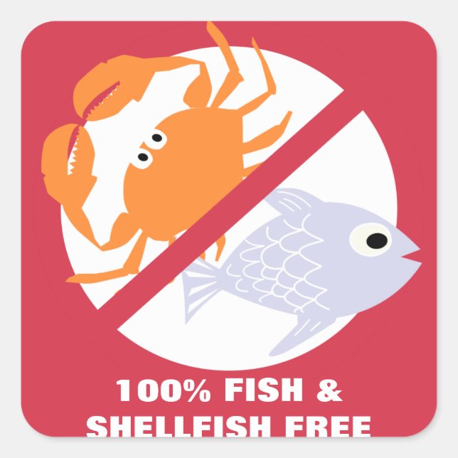 Stickers d'alerte 100 % poisson et mollusques (Devant)