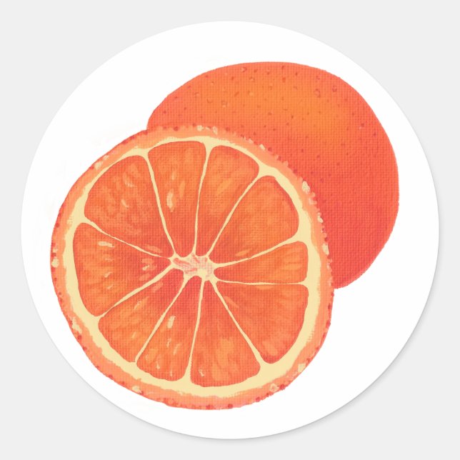 Stickers d'aliments de fruits orange entier et cou (Devant)