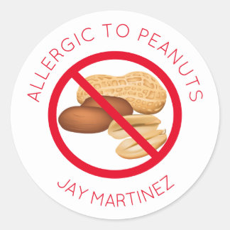 Stickers d'allergie aux arachides personnalisés