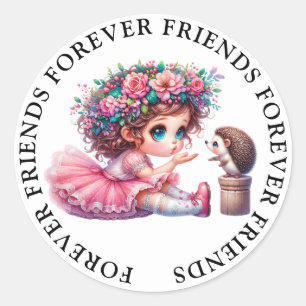 Stickers d'amitié fille mignonne