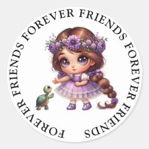 Stickers d'amitié fille mignonne