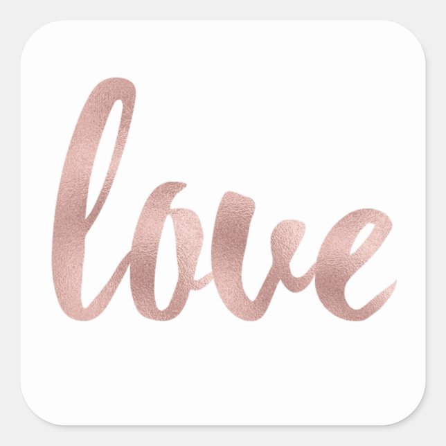 stickers d'amour en or rose, police de feuille, gr (Devant)