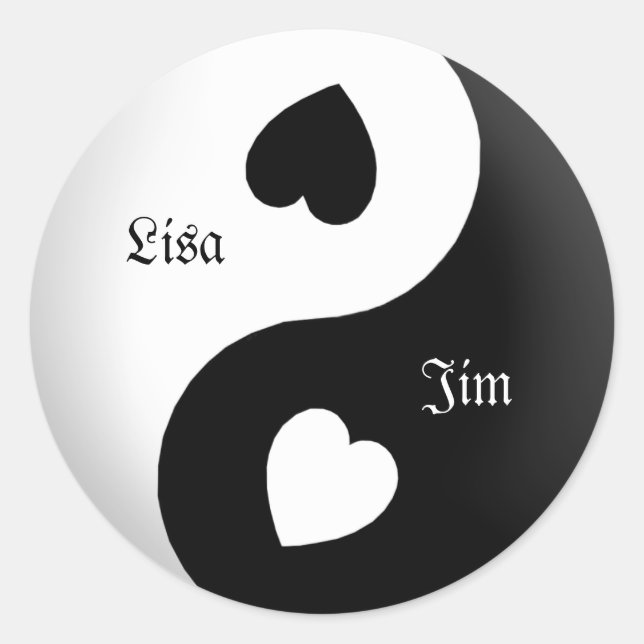 Stickers d'amour Yin Yang personnalisés (Devant)
