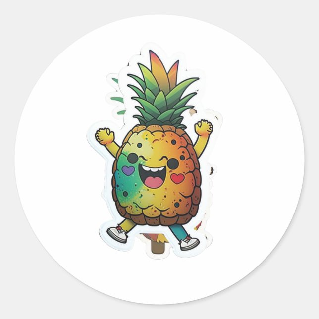 Stickers d'ananas adorables pour n'importe quelle  (Devant)