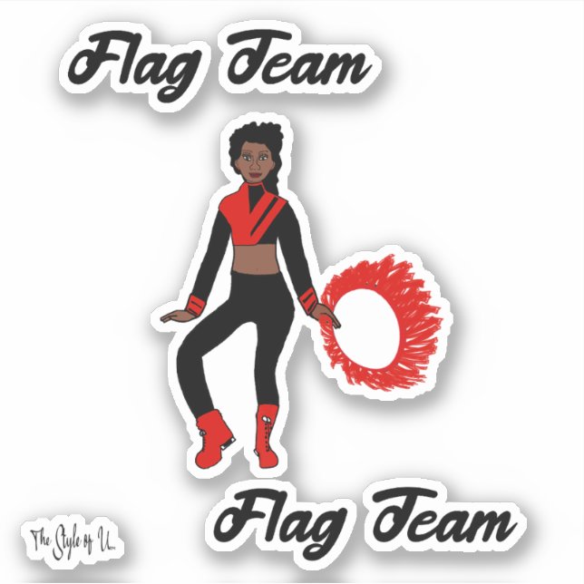 Stickers d'anneau de l'équipe du drapeau (rouge no (Devant)