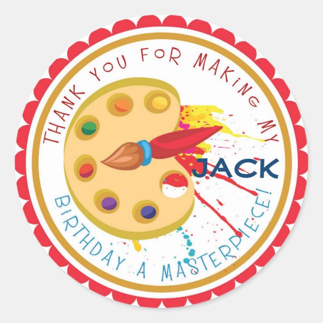 Stickers d'anniversaire Art Party (Devant)