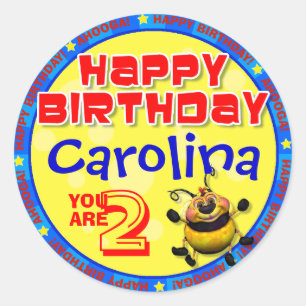 Stickers d'anniversaire BeeWee avec le nom de votr