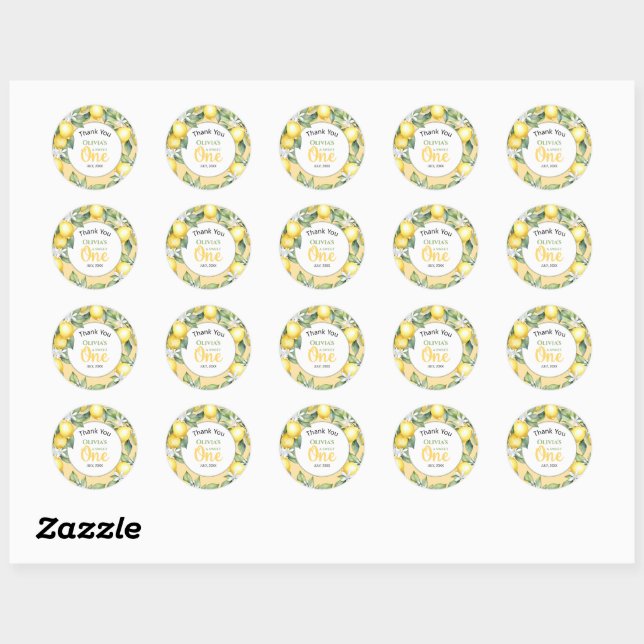 Stickers d'anniversaire citron citron (Feuille)