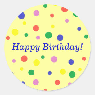 Stickers d'Anniversaire colorés Pois