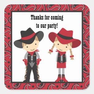 Stickers d'anniversaire Cowboy et Cowgirl
