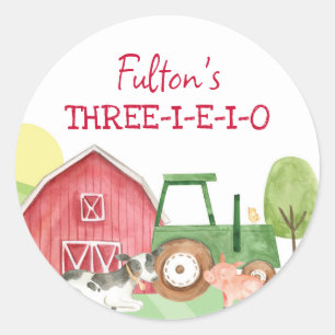 Stickers d'anniversaire de ferme tracteur
