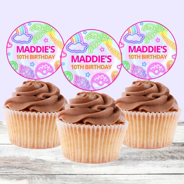 Stickers d'anniversaire de la fête de la piscine d (Créateur téléchargé)