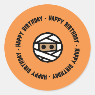 Stickers d'anniversaire de momie Halloween