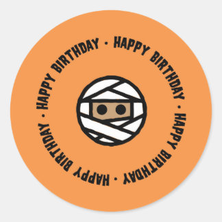 Stickers d'anniversaire de momie Halloween