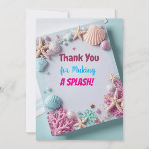 Stickers d'anniversaire de sirène moderne - Merci 