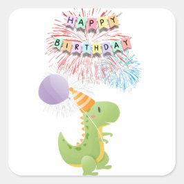 Stickers d'anniversaire Dinosaur et Cupcake
