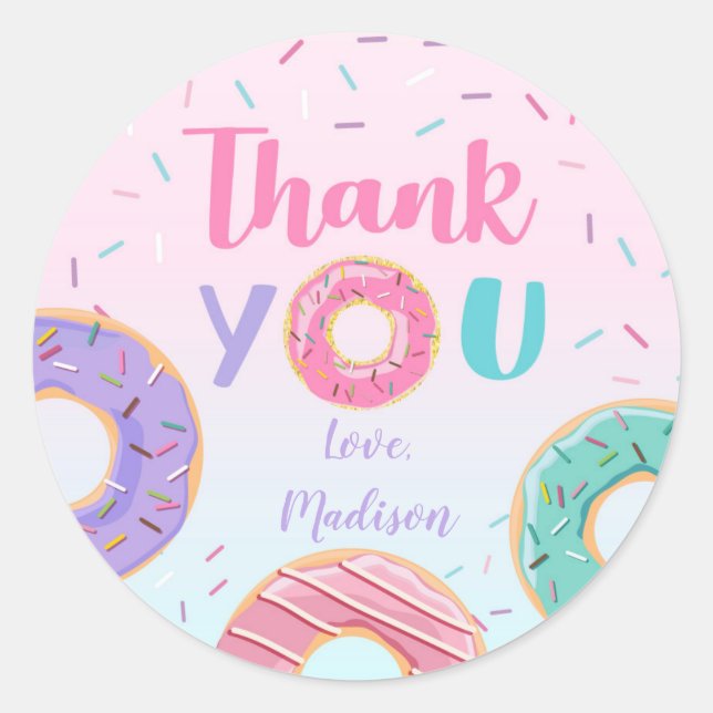 Stickers d'anniversaire Donut Étiquettes (Devant)