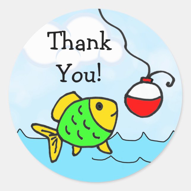 Stickers d'anniversaire du Merci Fishing Boy (Devant)