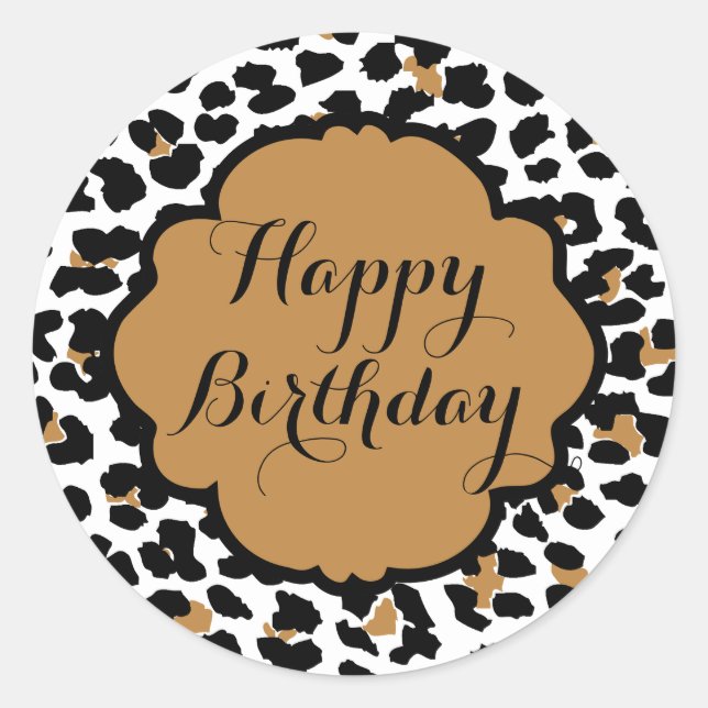 Stickers d'anniversaire Empreinte de léopard heure (Devant)