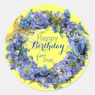 Stickers d'Anniversaire Floral Customisé