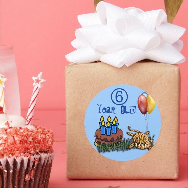 Stickers d'anniversaire léopard de 6 ans ultra mig (Fête)