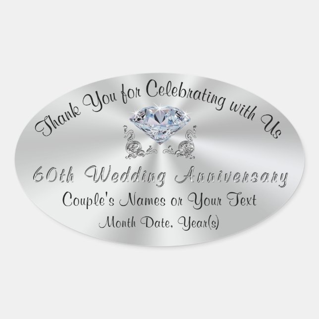 Stickers d'anniversaire Mariage Diamond personnali (Devant)