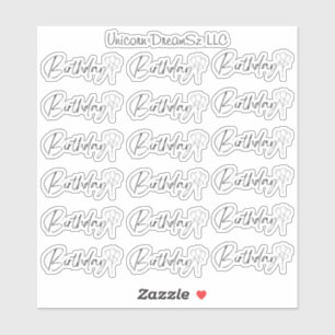 Stickers d'anniversaire noir et blanc