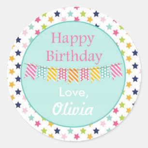 Stickers d'anniversaire personnalisés Confetti Sta