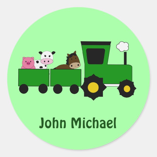 Stickers d'anniversaire pour tracteur de ferme pou (Devant)