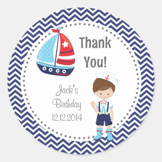 Stickers d'anniversaire pour voilier (Devant)