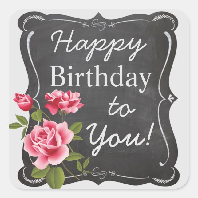Stickers d'anniversaire Rose vintage (Devant)