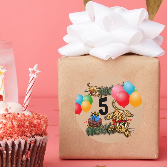 Stickers d'anniversaire Ultra mignon Leopard Safar (Fête)