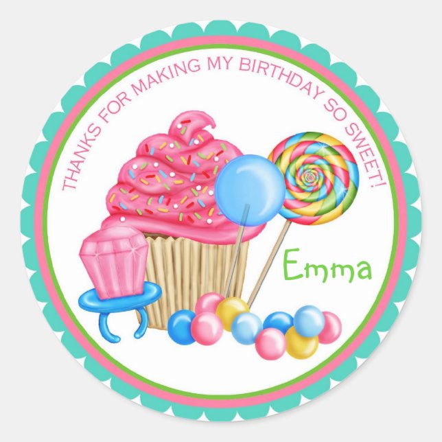 Stickers d'anniversaire vintage Candy Parlor (Devant)