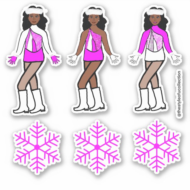 Stickers Danseuse Rose d'hiver #1 (Devant)