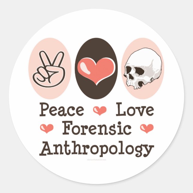 Stickers d'anthropologie médico-légale Peace Love (Devant)