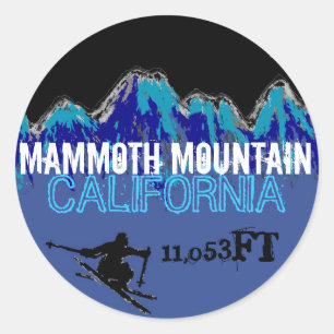 stickers d'art bleu ski Mammoth Mountain Californi