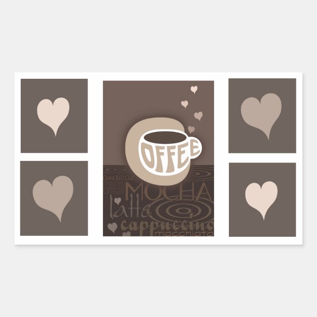 Stickers d'art de l'amour du café (Devant)