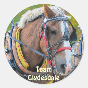 Stickers d'art équin Clydesdale Draft Horse