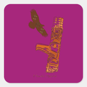 Stickers d'art HAIDA SPIRIT Aigle & Totem Poteau