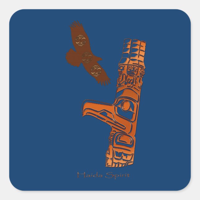 Stickers d'art HAIDA SPIRIT Aigle & Totem Poteau (Devant)