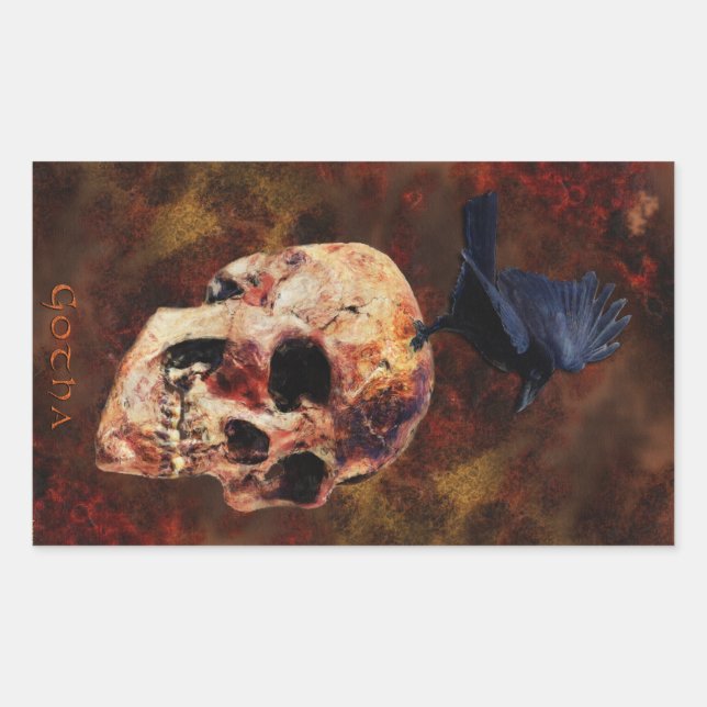 Stickers d'art Imaginaire crâne et gothique Crow (Devant)