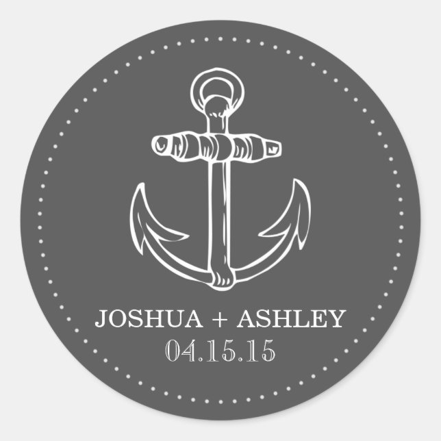 Stickers Date Mariage Nautical Grey (Devant)