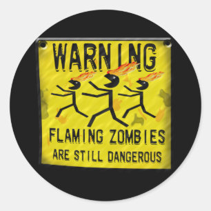 Stickers d'avertissement de zombies flamboyants