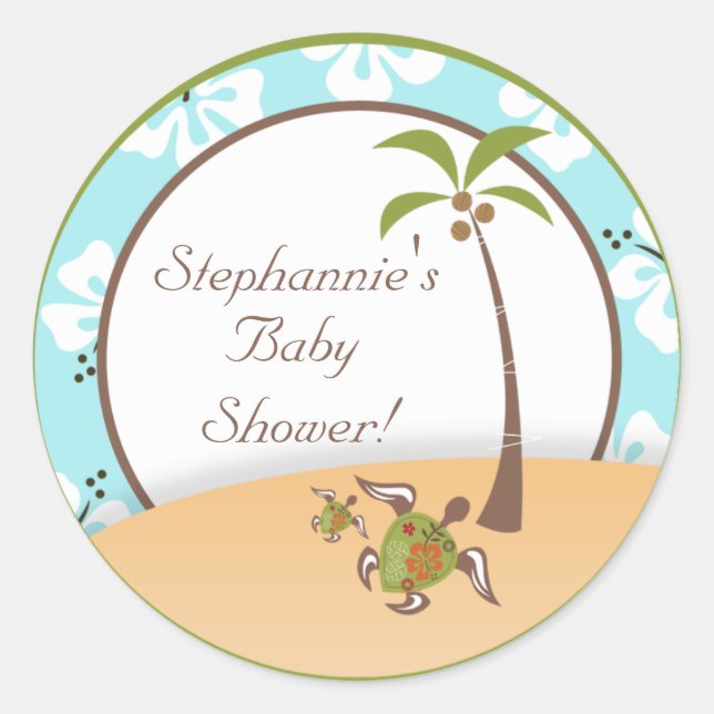 Stickers de 20 à 1,5 po Favor Tropical Turtle Mama (Devant)